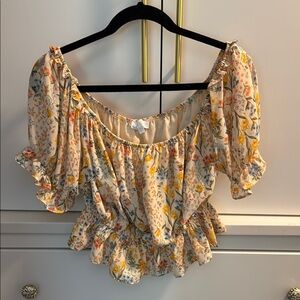 Floral Off-Shoulder Peplum Top